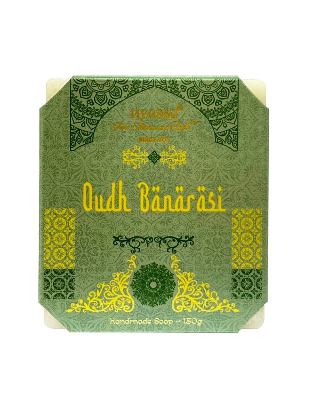 

Nyassa Luxurious Oudh Banarasi Handmade Natural Bathing Bar Soap 150gm, White