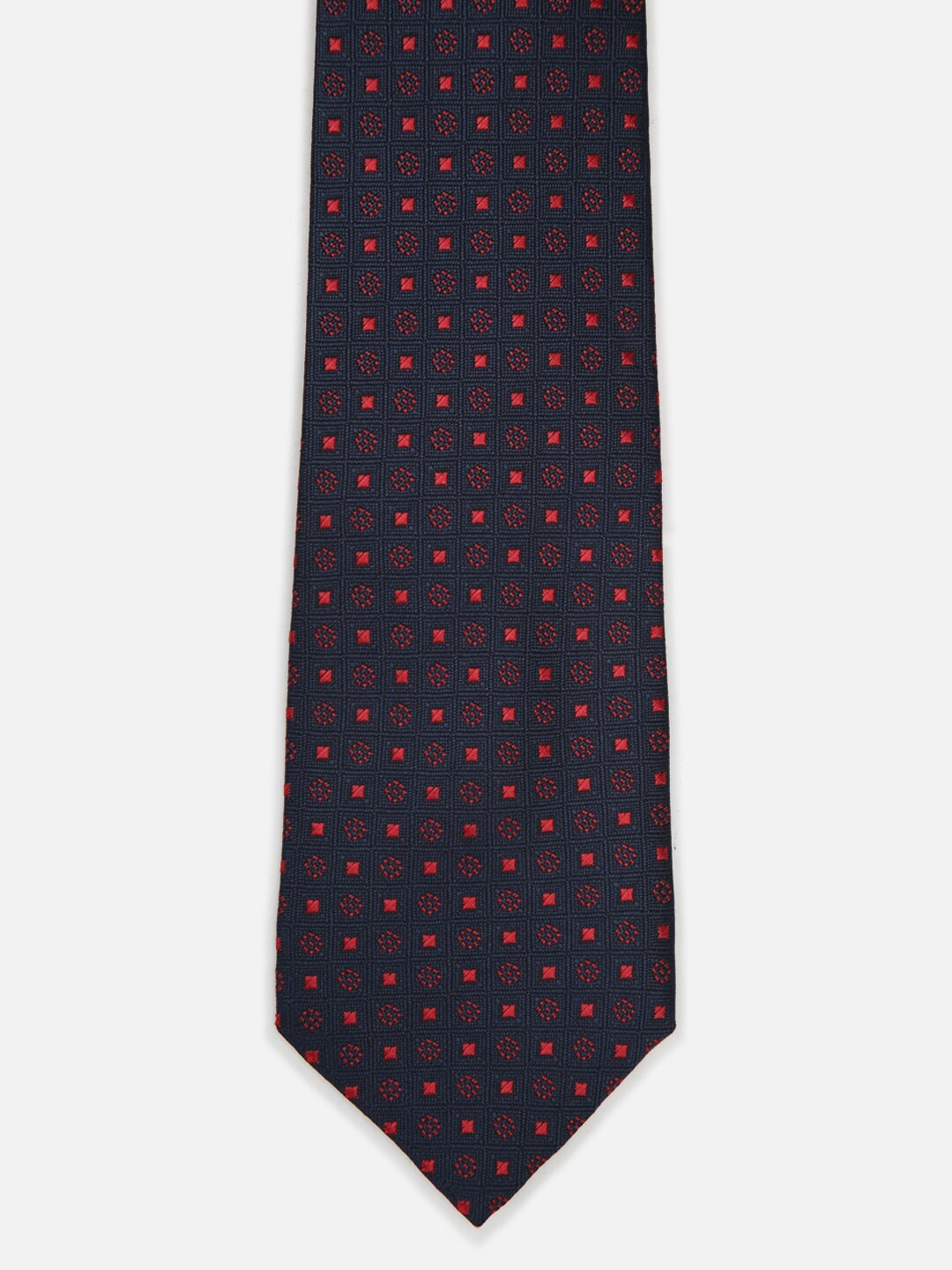 

Peter England Men Navy Blue Printed Skinny Tie