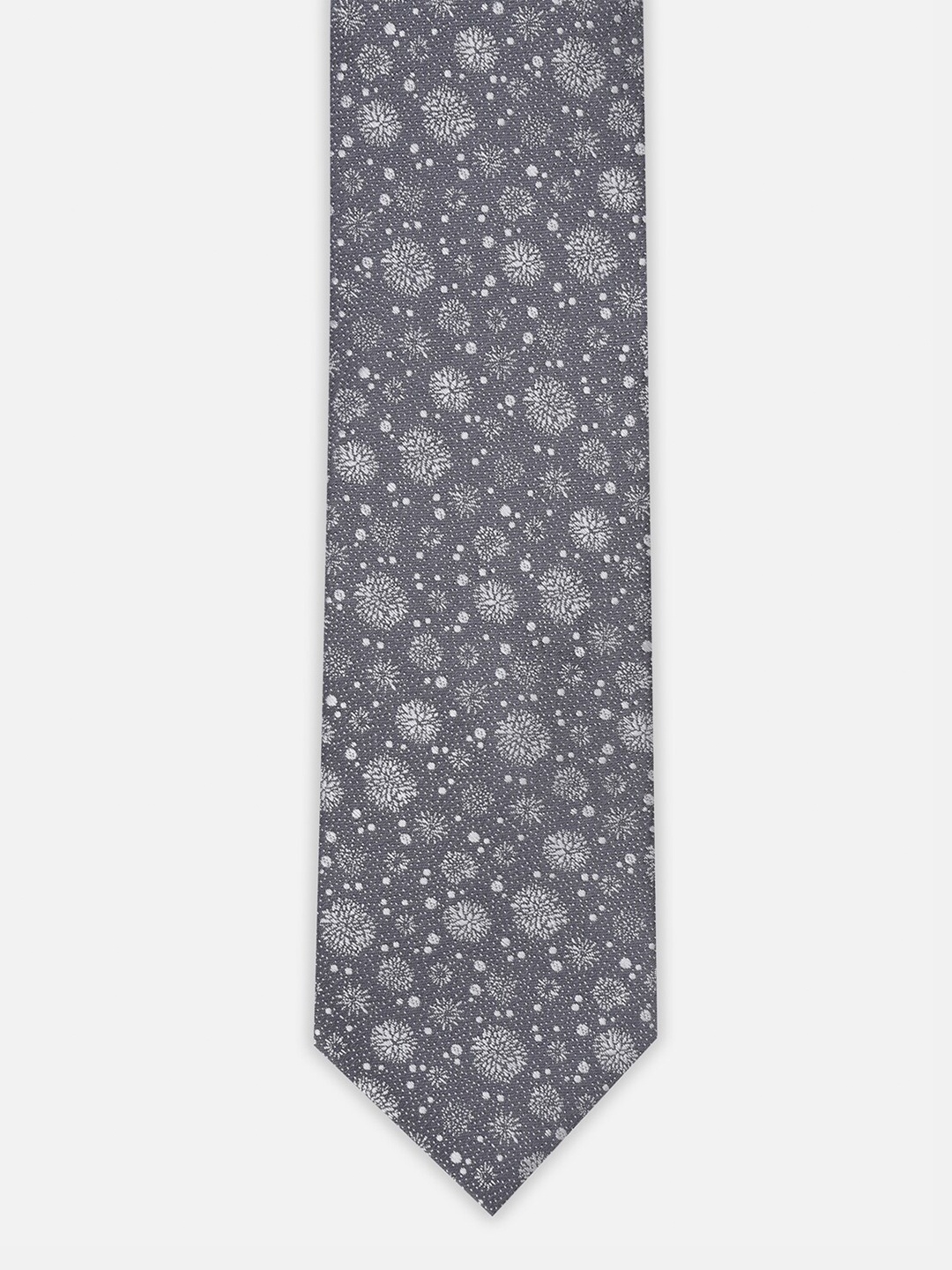 

Van Heusen Men Grey & White Printed Skinny Tie