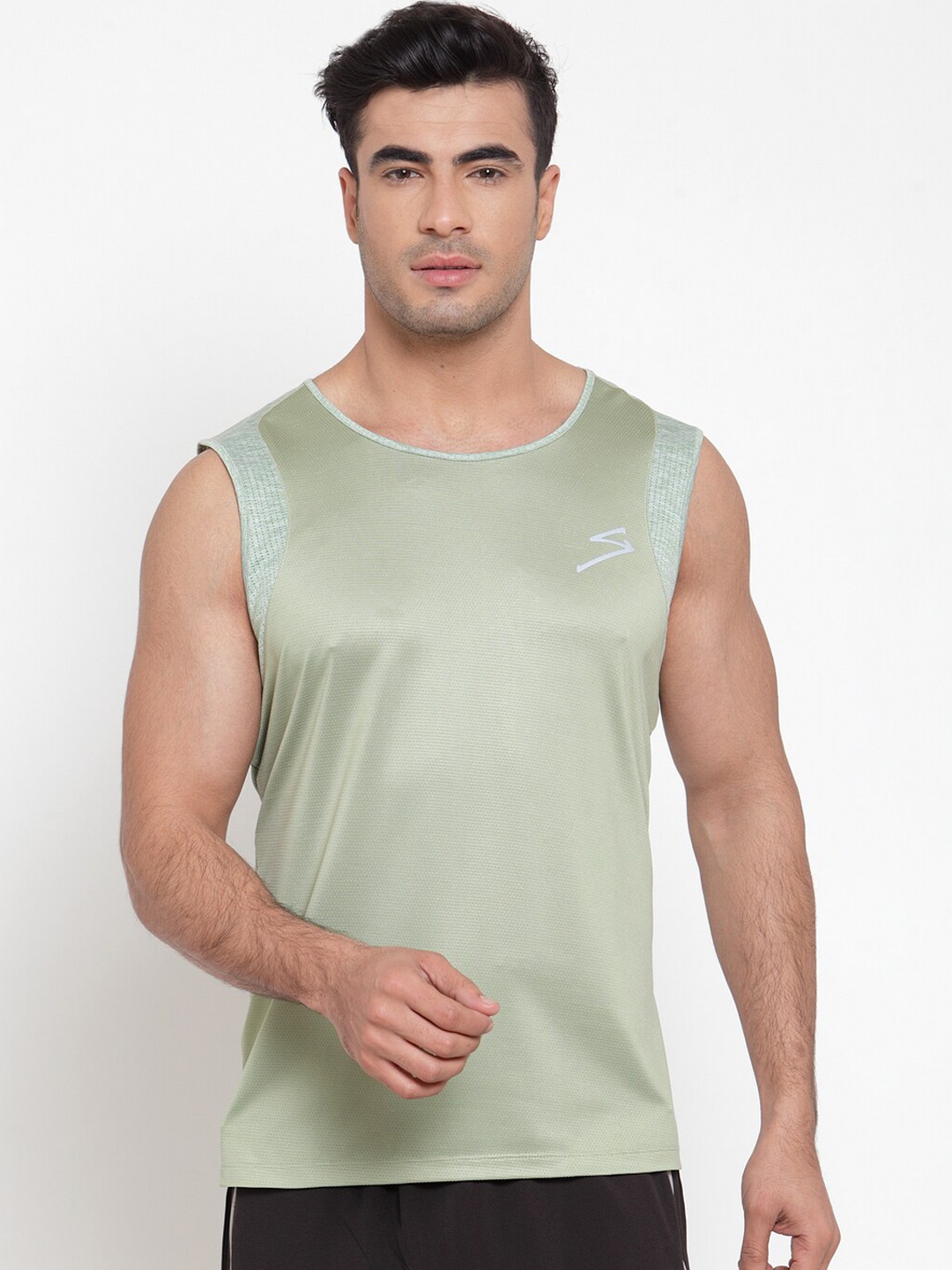

UNPAR Men Sea Green Sleeveless Gym Vest