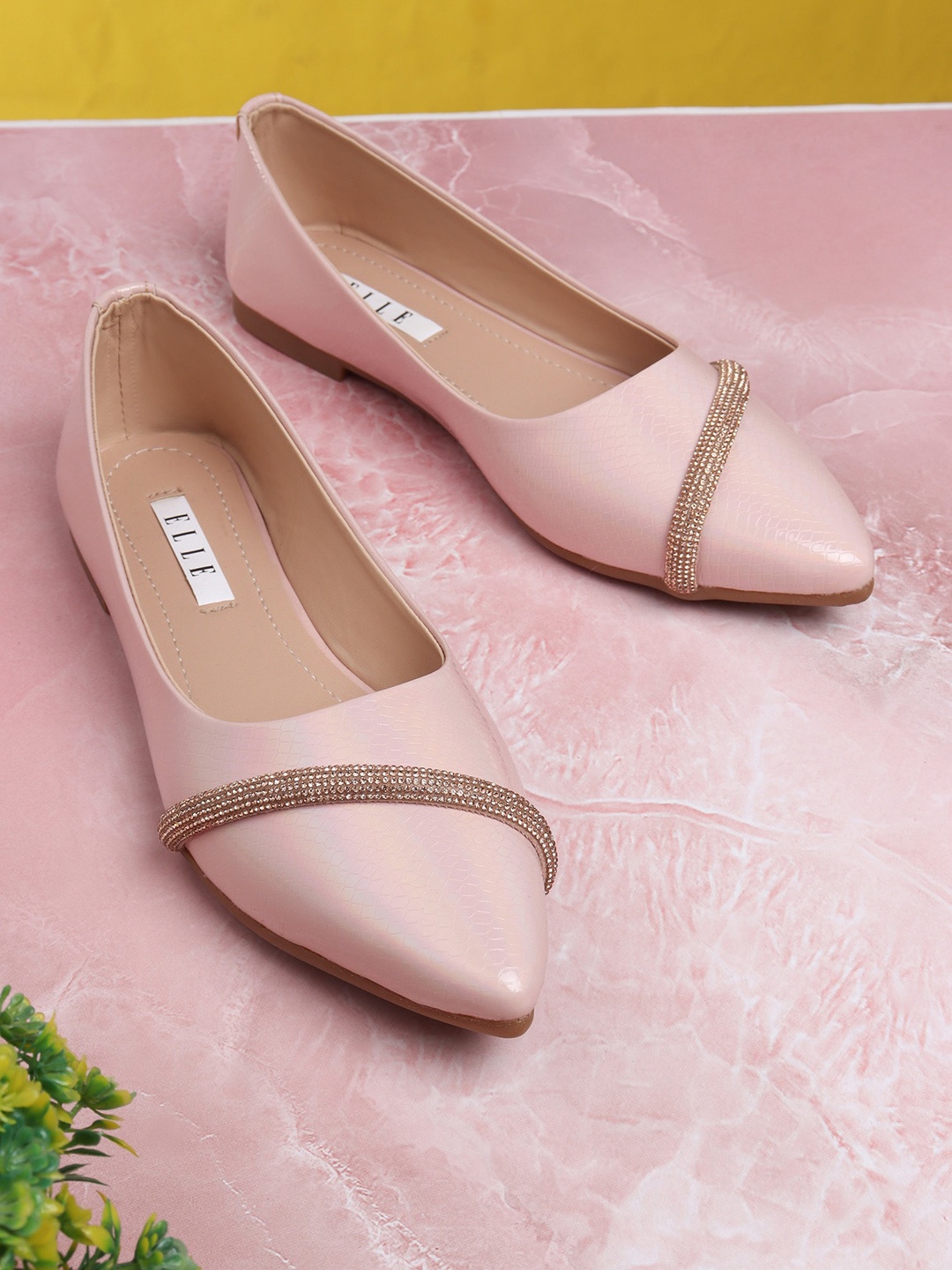 

ELLE Women Peach-Coloured Ballerinas Flats
