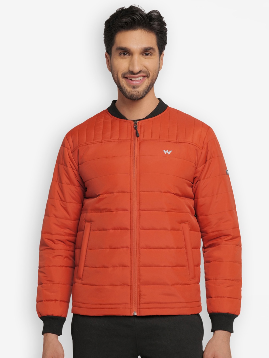 

Wildcraft Men Rust Striped Water Resistant Outdoor Quilted Jacket