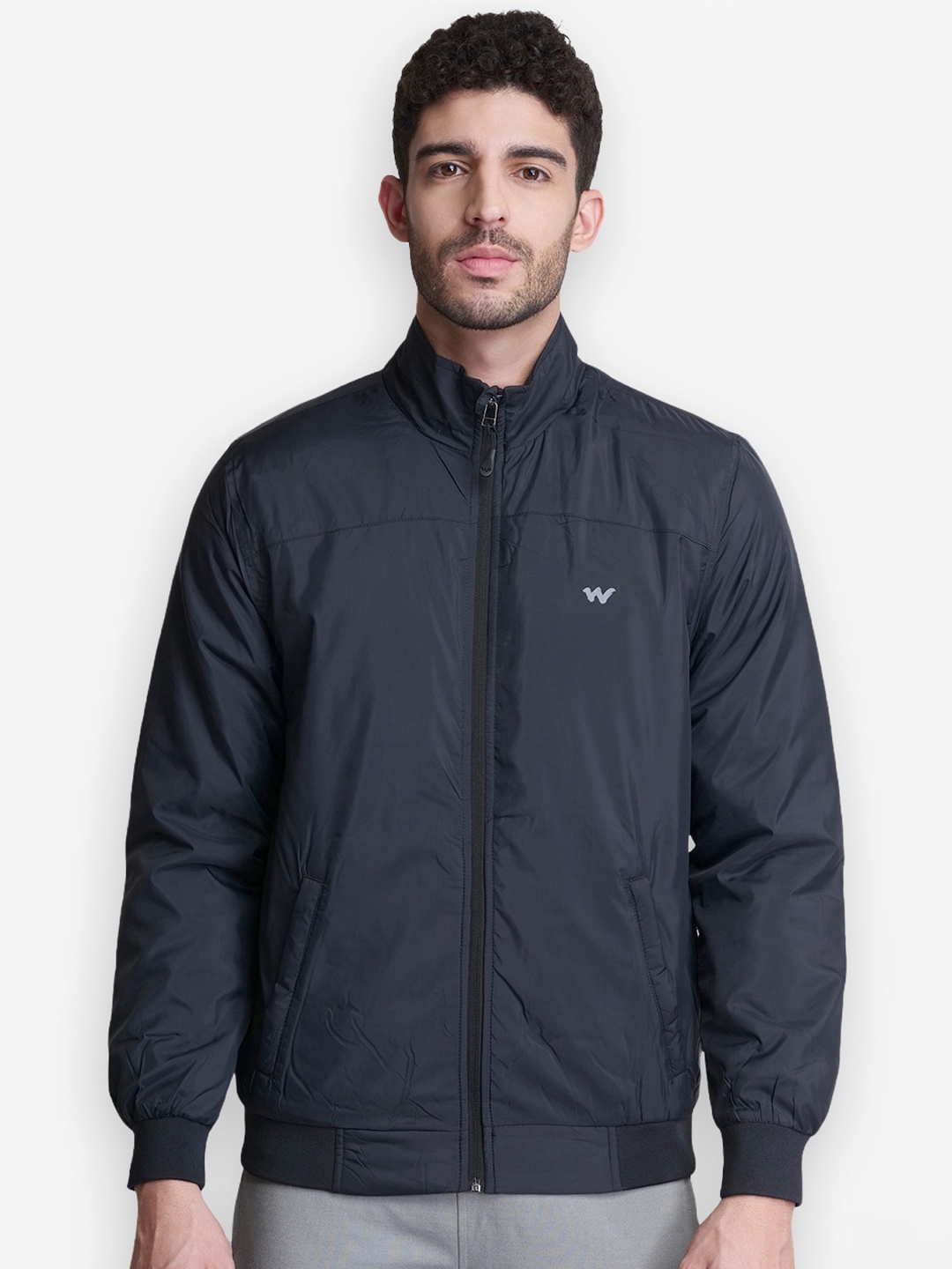 

Wildcraft Men Black Water Resistant Quilted Outdoor Classic Bomber Jacket