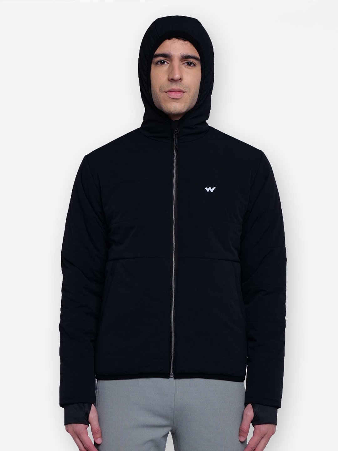 

Wildcraft Men Black Water Resistant Outdoor Padded Hooded Jacket