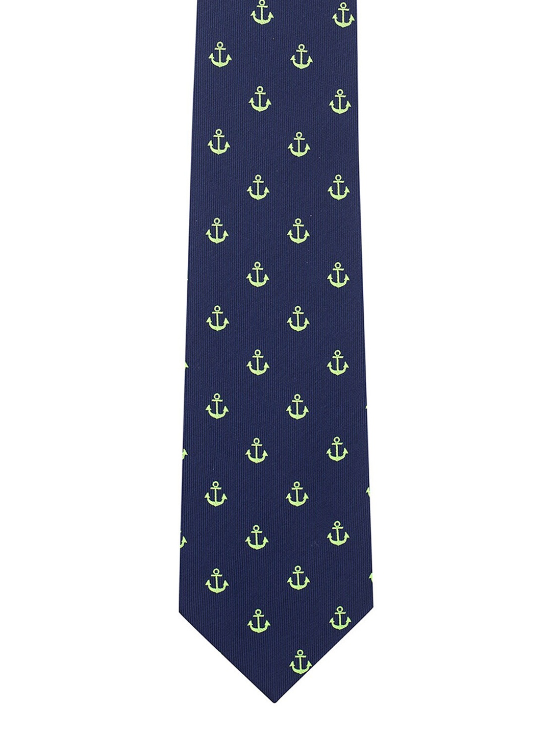 

The Tie Hub Men Blue & Green Woven Design Broad Tie