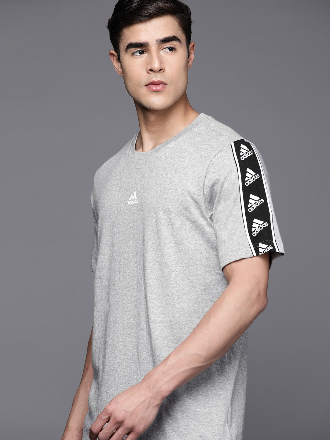 

ADIDAS Men Brand Love Pure Cotton T-shirt, Grey