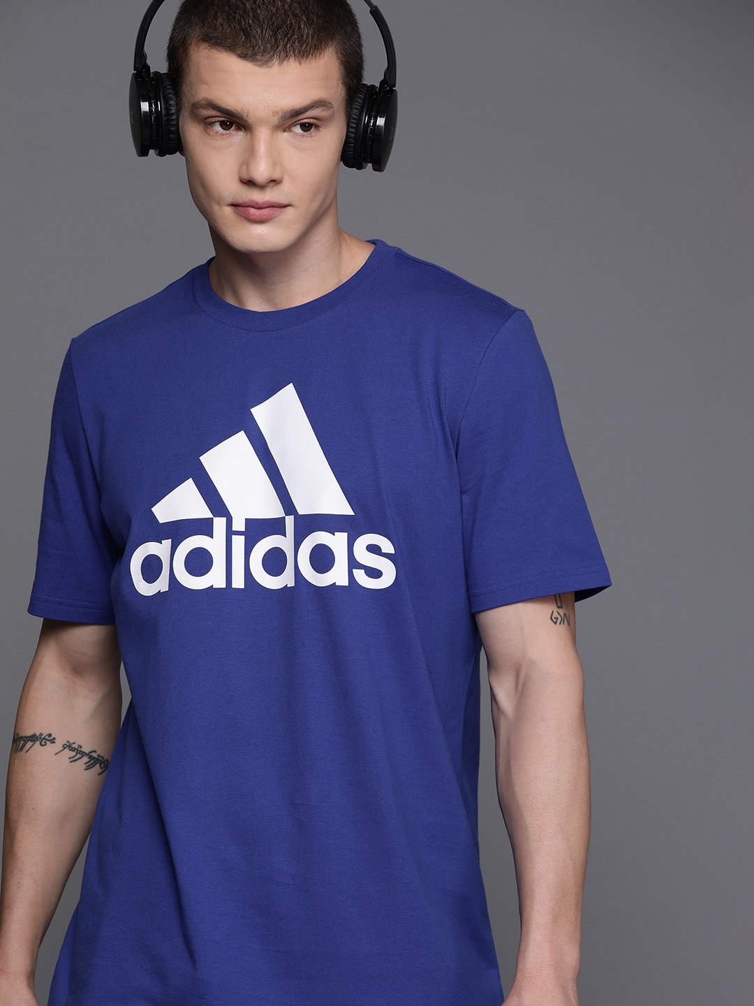 

ADIDAS Essentials Single Jersey Big Logo Cotton T-shirt, Blue