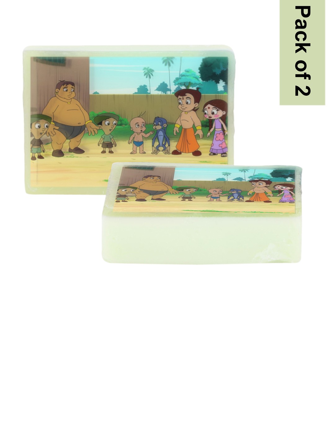 

Stay Soapy Set Of 2 Kids Chota Bheem With Friends Cartoon Bathing Soap - 100g Each, Green