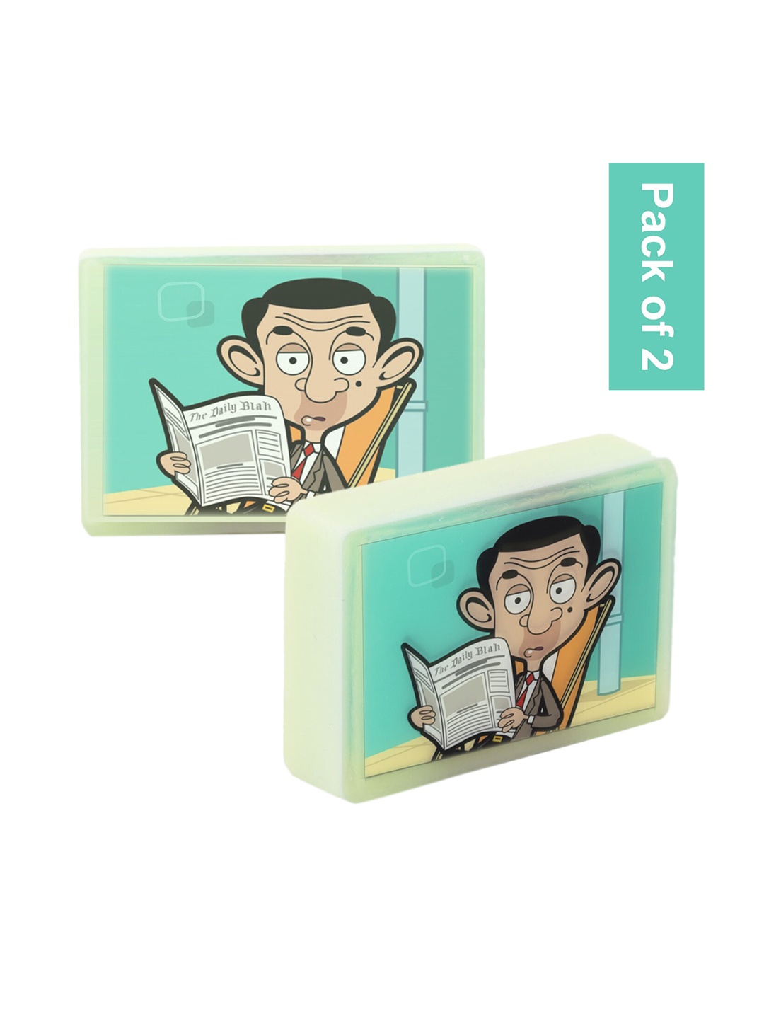 

Stay Soapy Set Of 2 Kids 100% Pure & Natural Mr. Bean Cartoon Bathing Soap - 100g Each, Blue