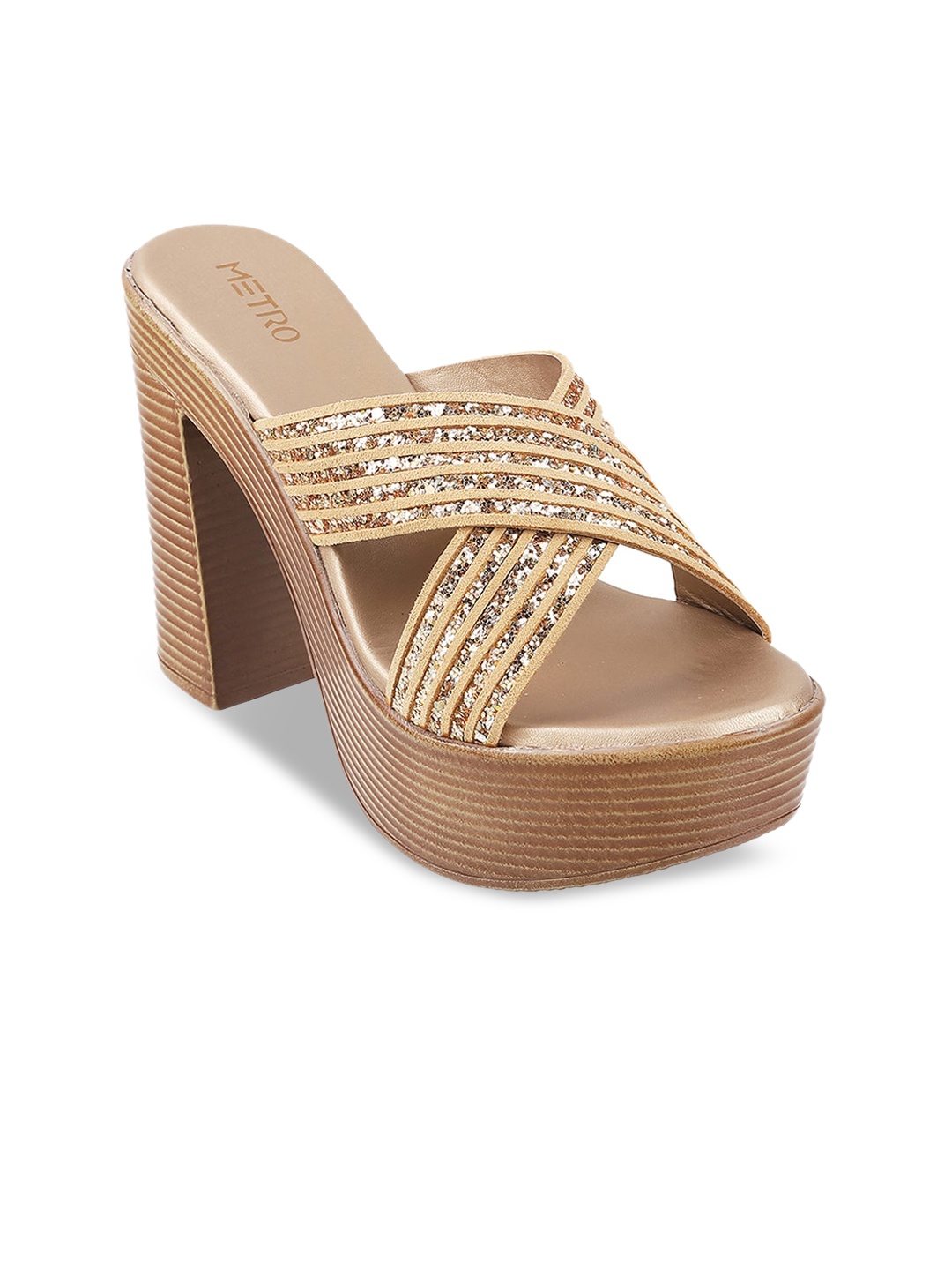 

Metro Women Beige Party Platform Heels