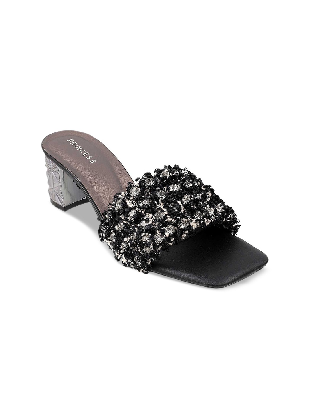 

Metro Women Black Embellished Block Heels