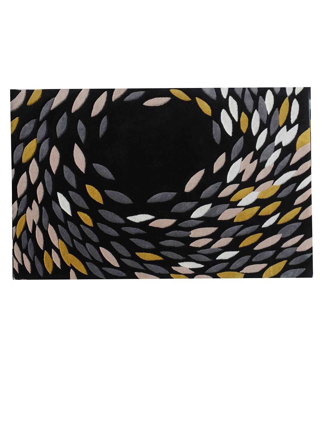 

PRESTO Black & Grey Abstract Hand Tufted Wool Anti-Skid Carpet
