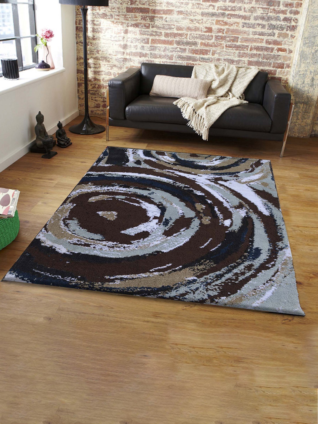 

PRESTO Brown Geometrical Hand Tufted Anti-Skid Carpet