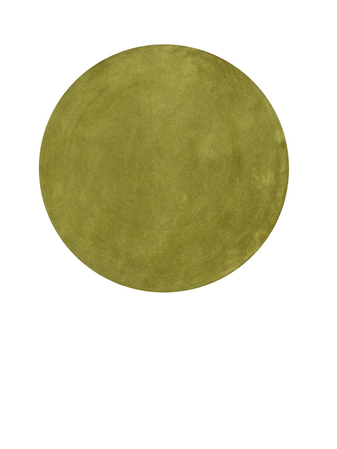 

PRESTO Olive-Green Solid Wool Hand-Tufted Round Carpet