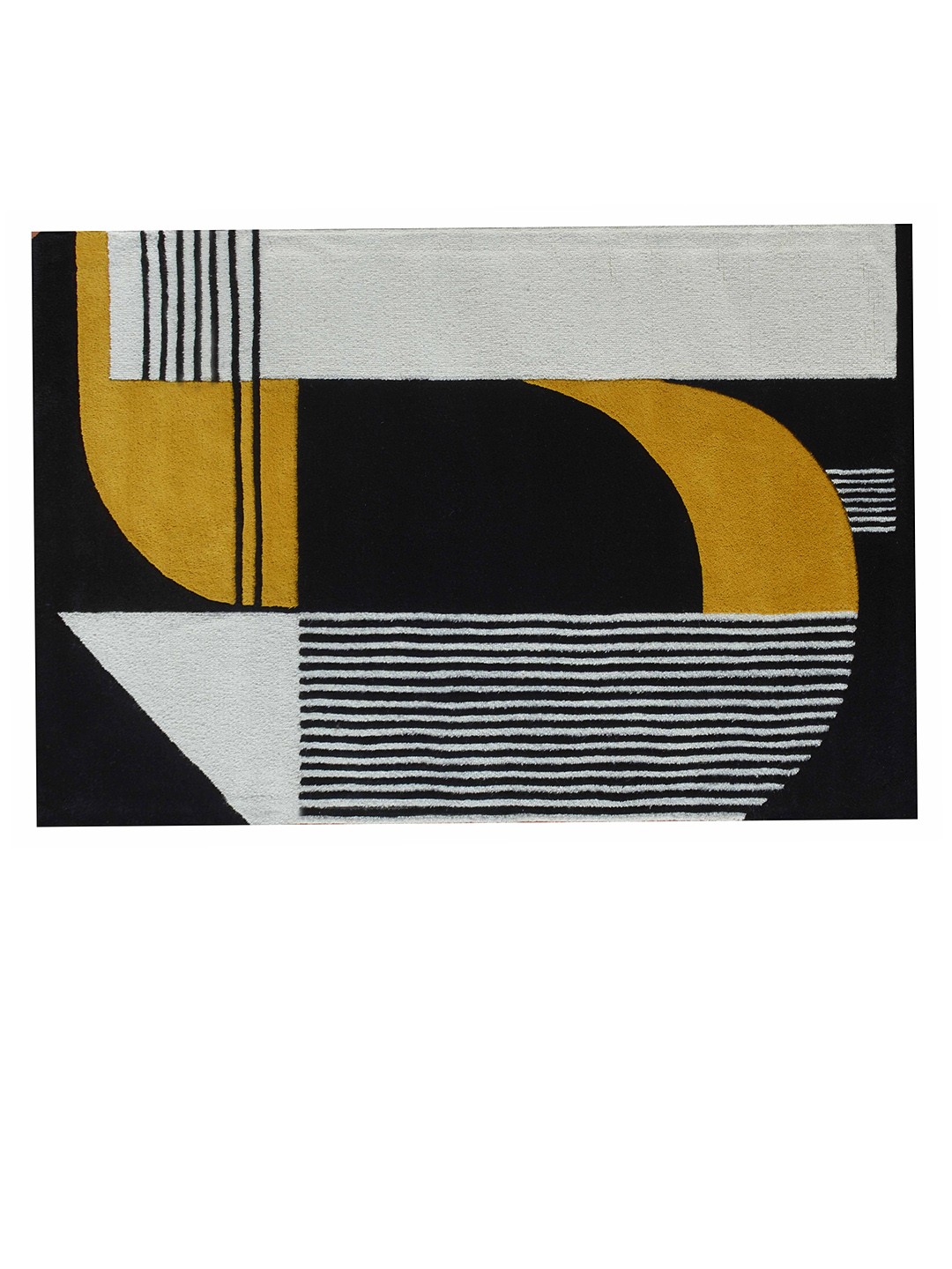 

PRESTO Black Printed Geometric Hand Tufted Wool Carpet