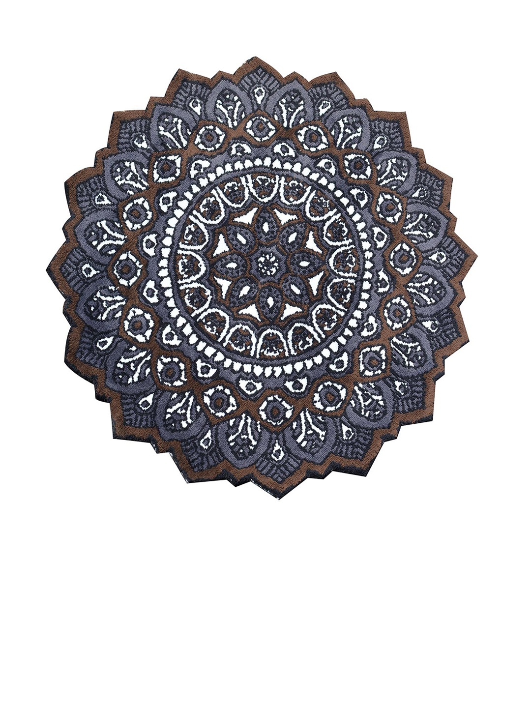 

PRESTO Brown & White Hand Tufted Anti-Skid Carpet