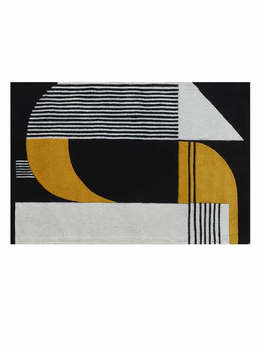 

PRESTO Black Geometric Hand-Tufted Wool Carpets
