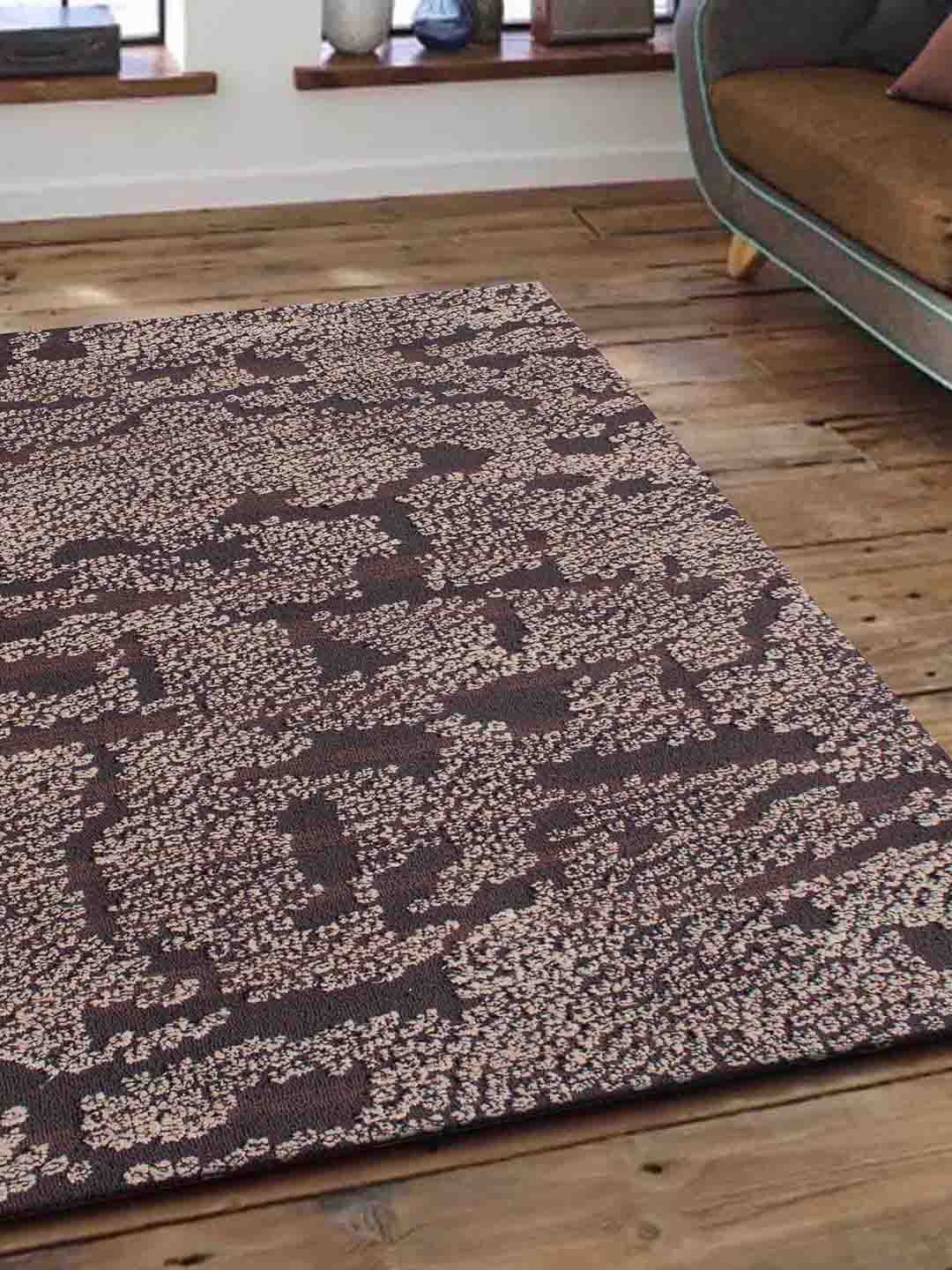 

PRESTO Brown Abstract Hand Tufted Wool Carpet