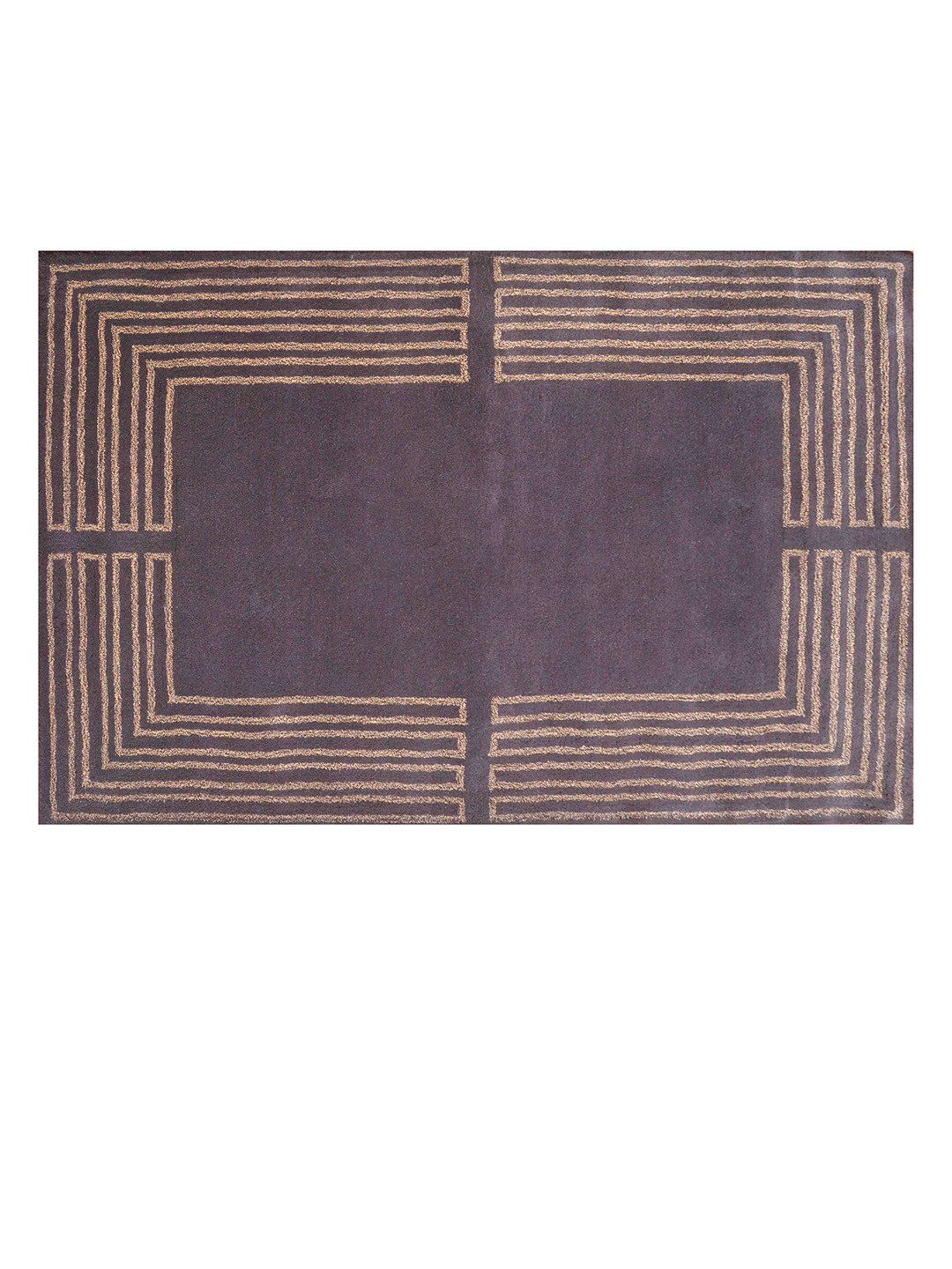 

PRESTO Brown & Beige Printed Hand Tufted Wool Carpet