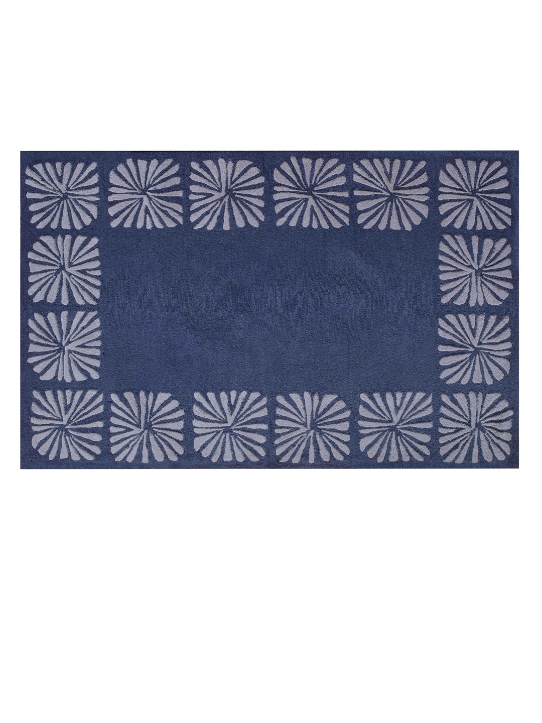 

PRESTO Blue & Grey Printed Hand Tufted Wool Carpet