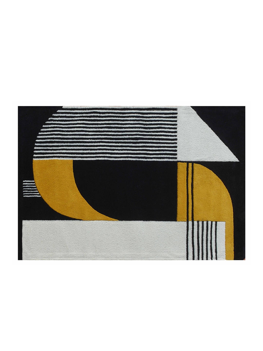 

PRESTO Black & White Printed Hand Tufted Wool Carpet