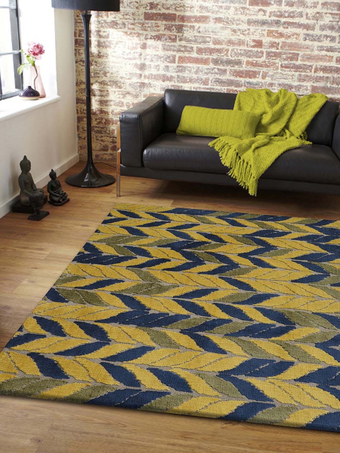 

PRESTO Yellow & Blue Floral Print Carpets