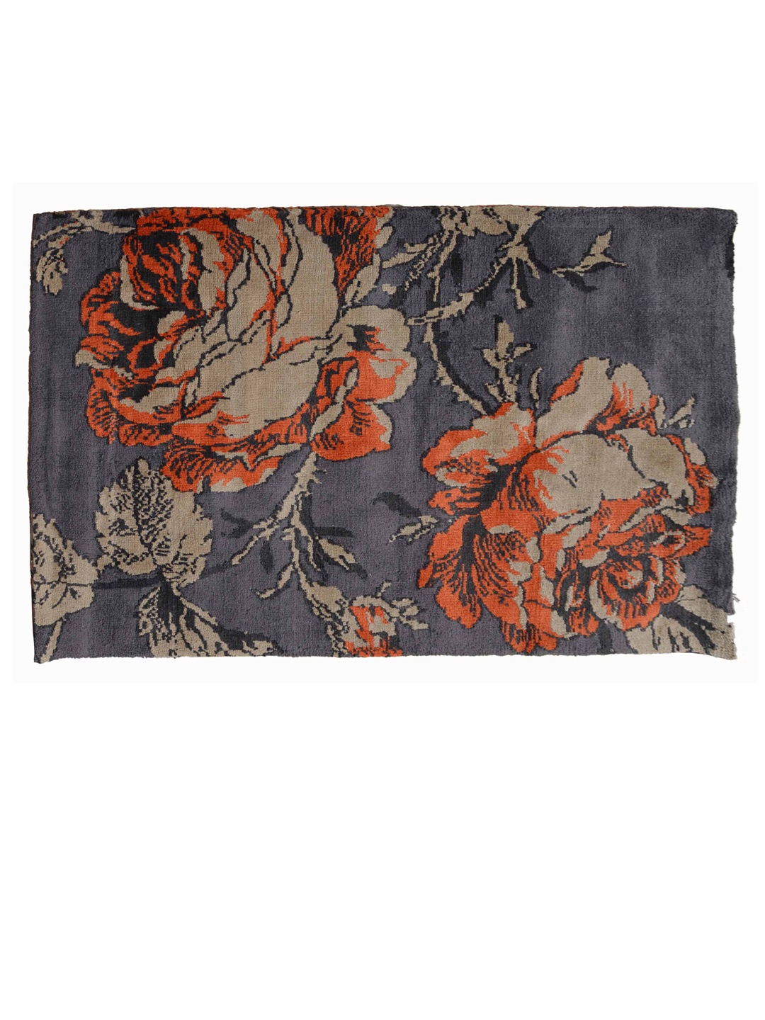 

PRESTO Grey & Orange Floral Printed Carpets