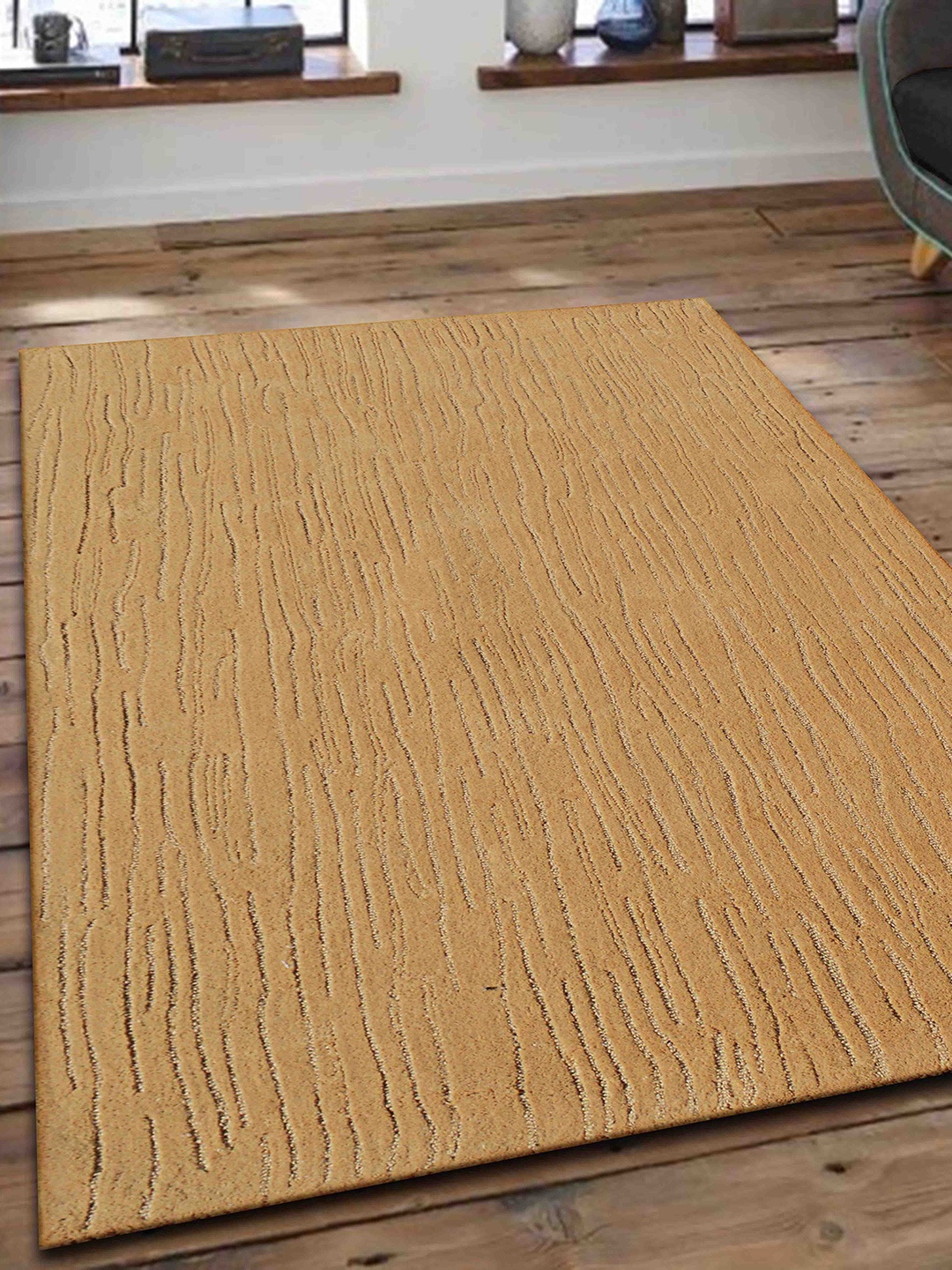 

PRESTO Brown Abstract Hand Tufted Wool Carpet