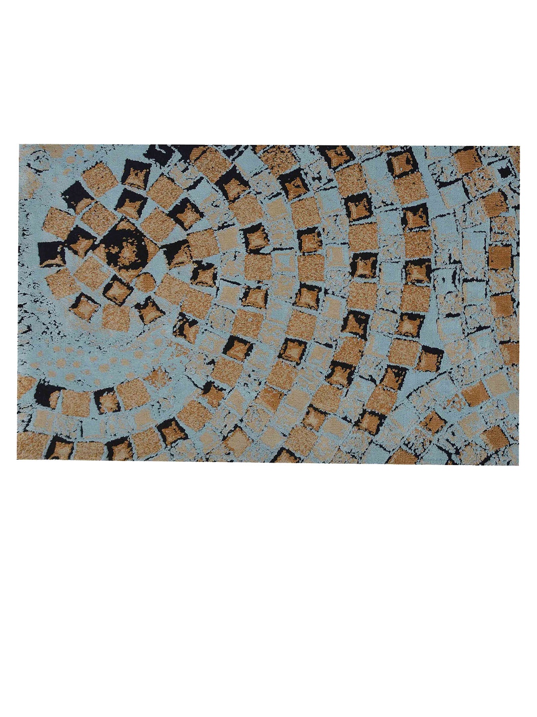 

PRESTO Blue Abstract Printed Anti-Skid Carpet