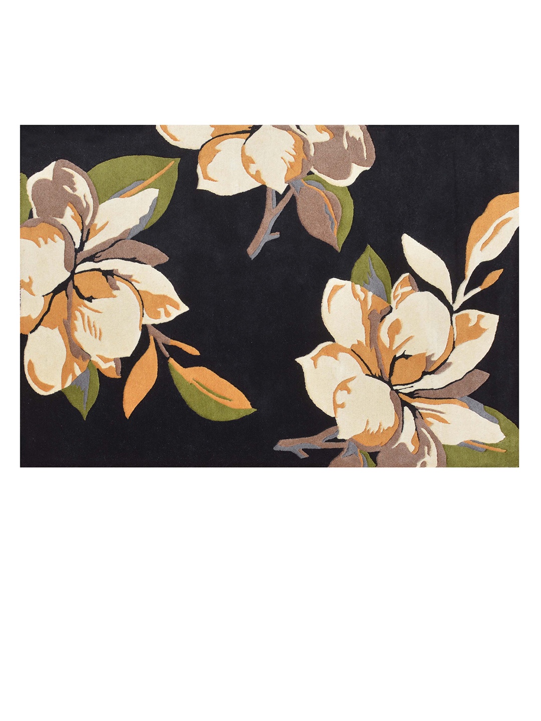 

PRESTO Black & Brown Floral Hand Tufted Wool Carpet