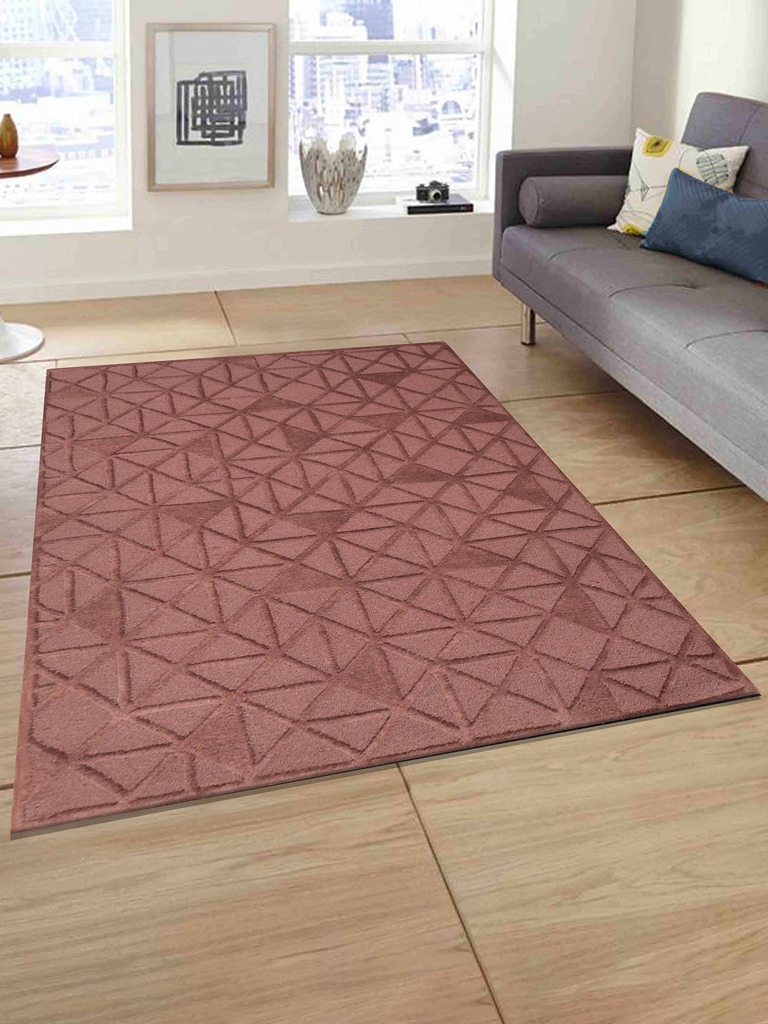 

PRESTO Brown Geometric Hand Tufted Wool Carpet