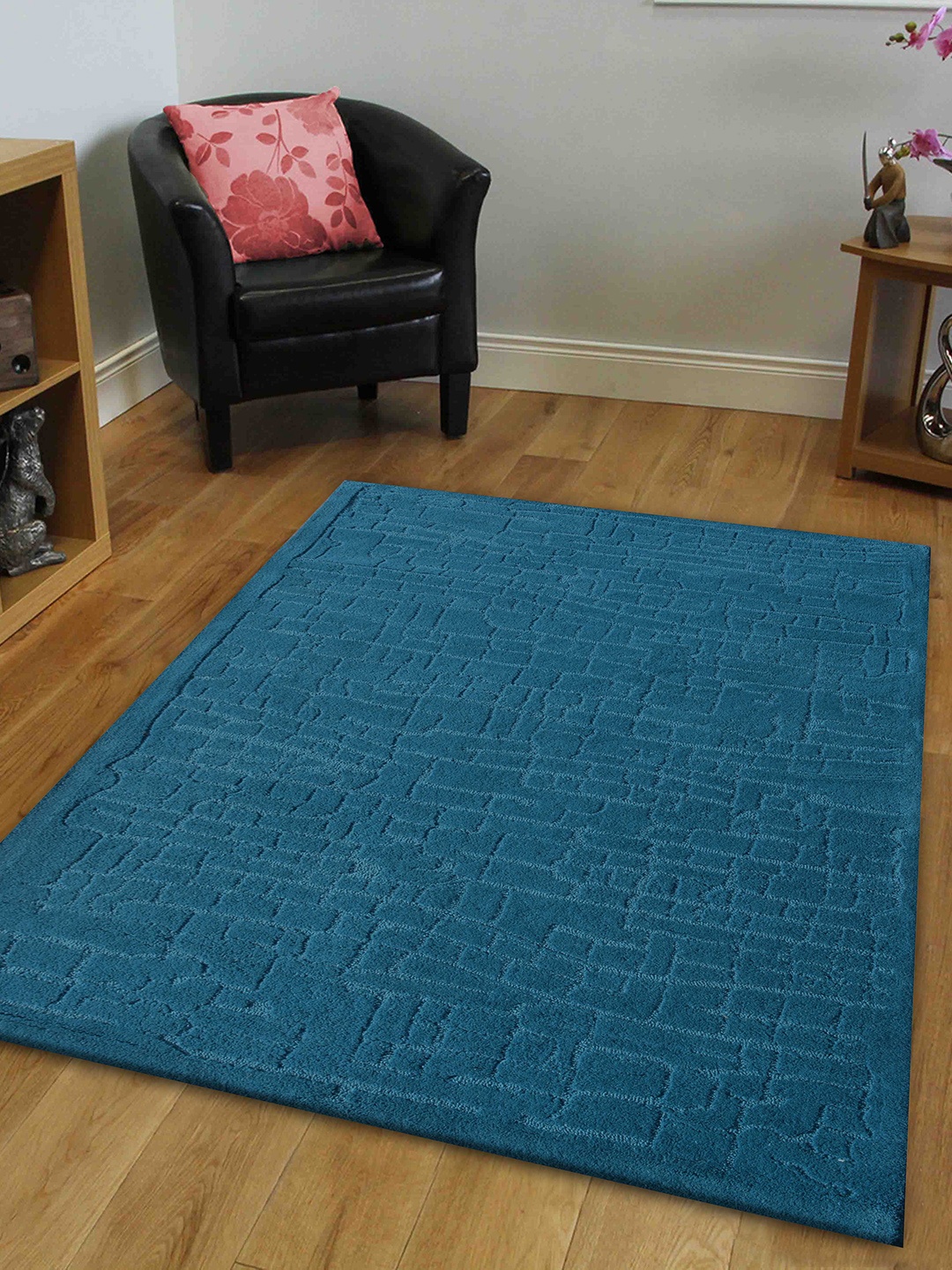 

PRESTO Blue Abstract Hand Tufted Wool Carpet