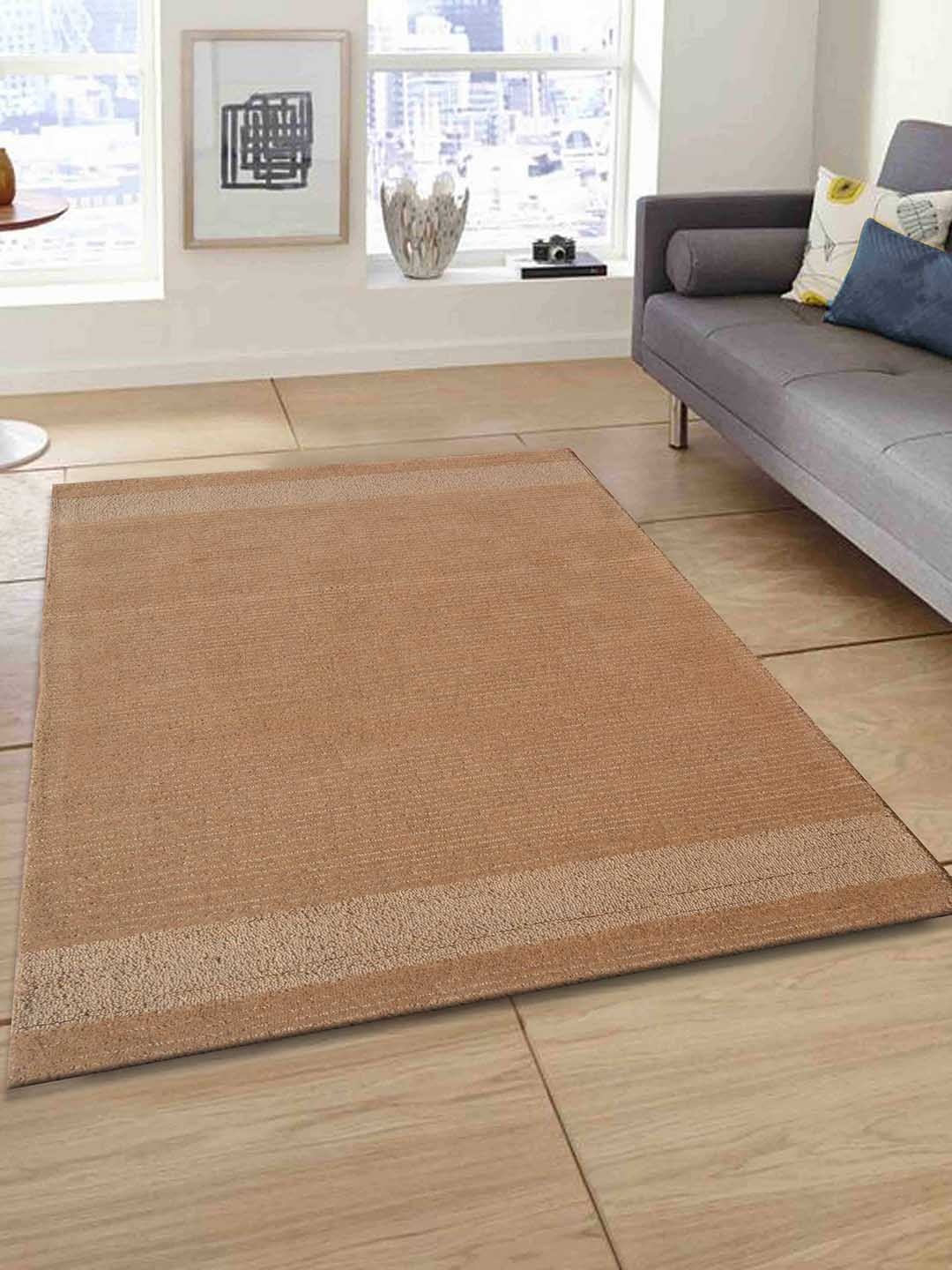 

PRESTO Camel Brown Striped Hand Tufted Rectangular Carpet
