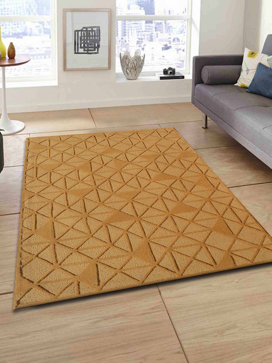 

PRESTO Gold Geometric Hand Tufted Wool Carpet