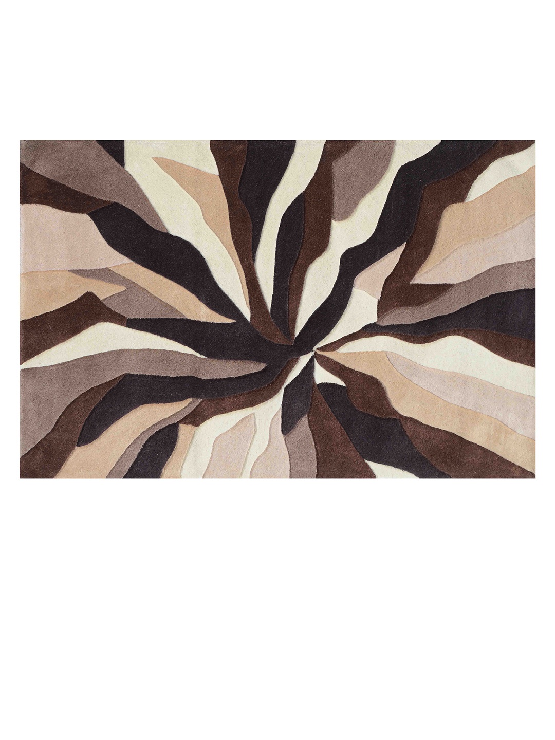 

PRESTO Brown & Beige Abstract Hand Tufted Wool Carpet