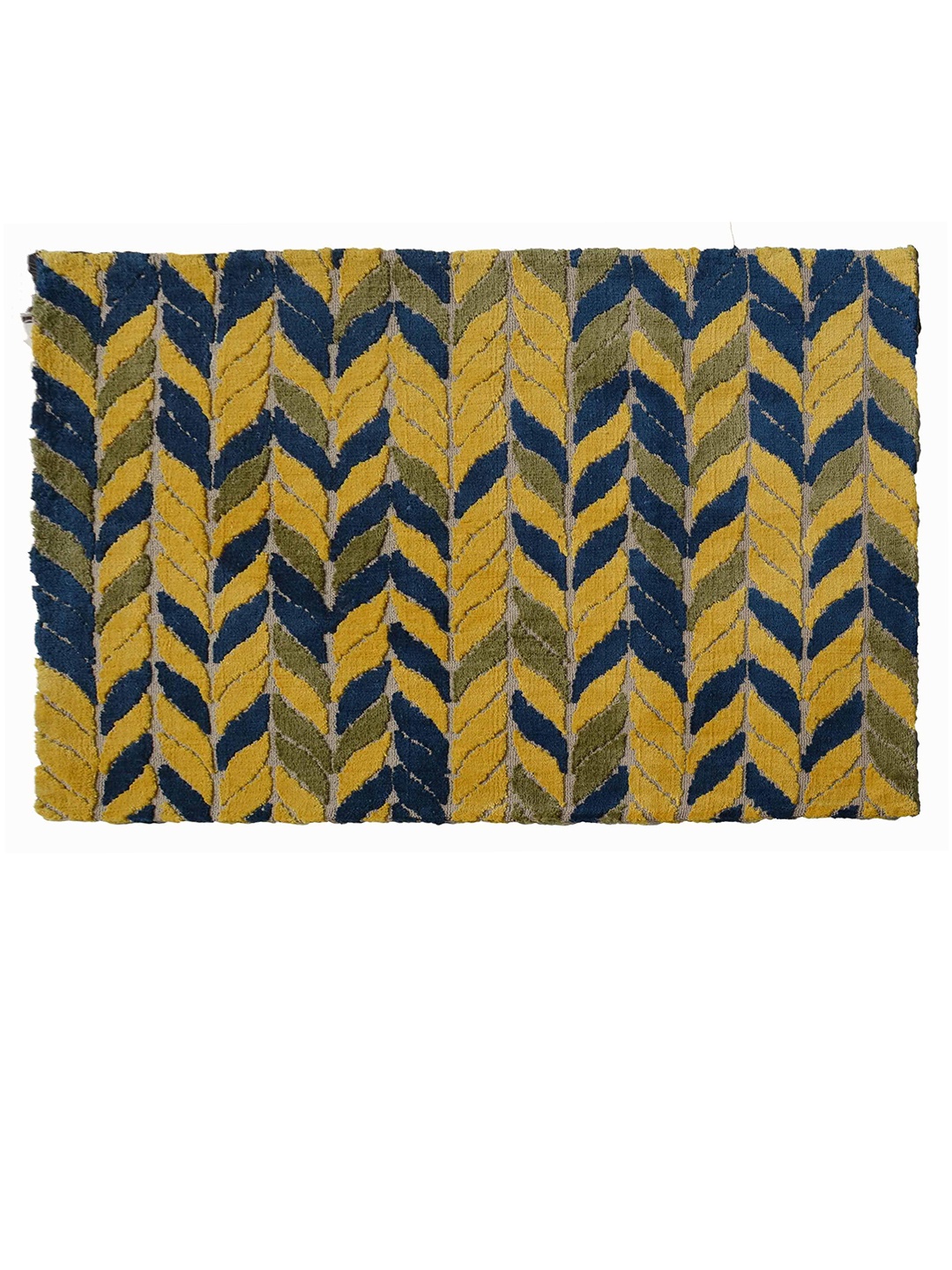 

PRESTO Yellow & Blue Floral Polyester Carpet