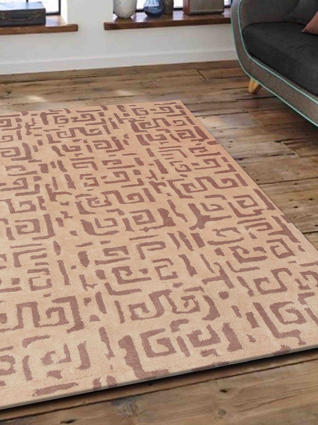 

PRESTO Beige Abstract Hand Tufted Wool Carpet