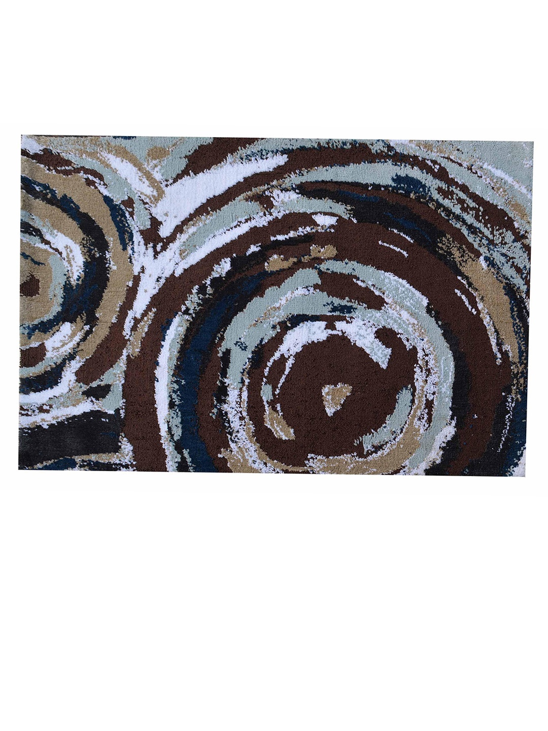 

PRESTO Brown & Blue Abstract Printed Hand Tufted Carpets