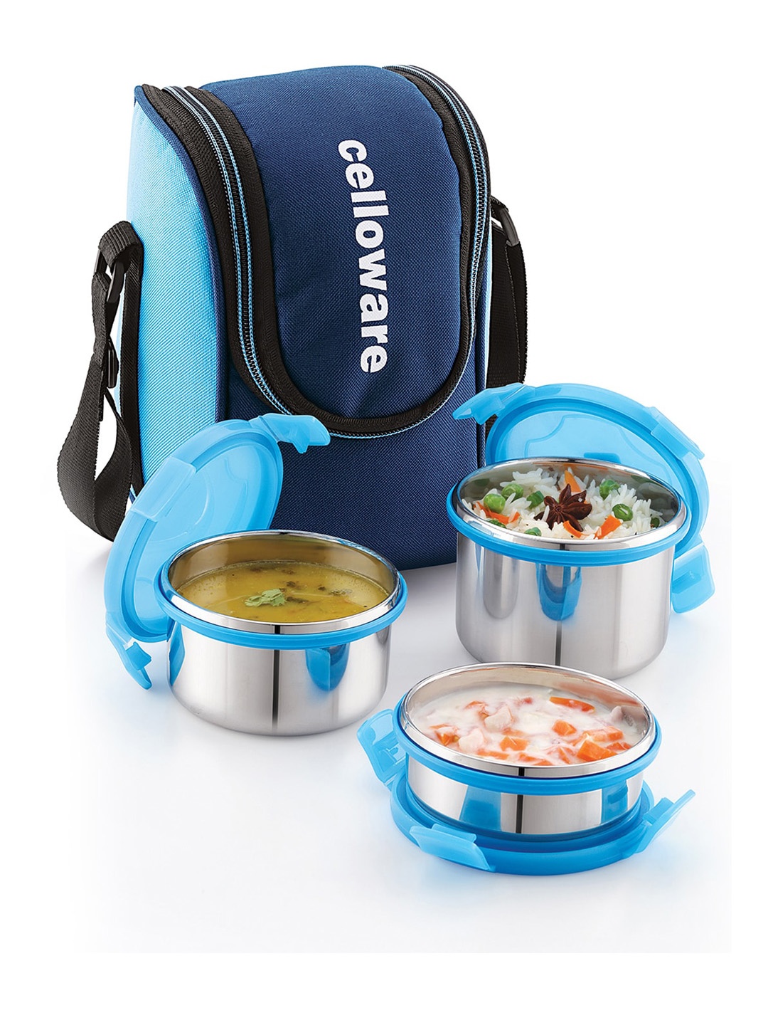 

Cello Blue Solid Stainless Steel Lunch Box 550ml