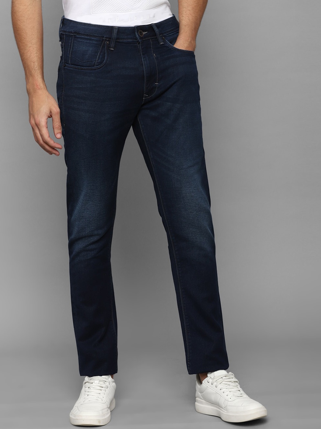 

Louis Philippe Jeans Men Navy Blue Slim Fit Light Fade Jeans