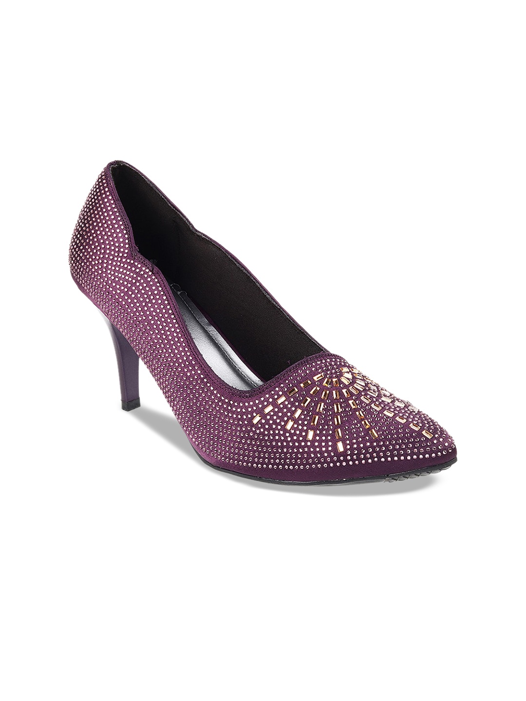 

Mochi Women Purple Embellished Stiletto Pumps