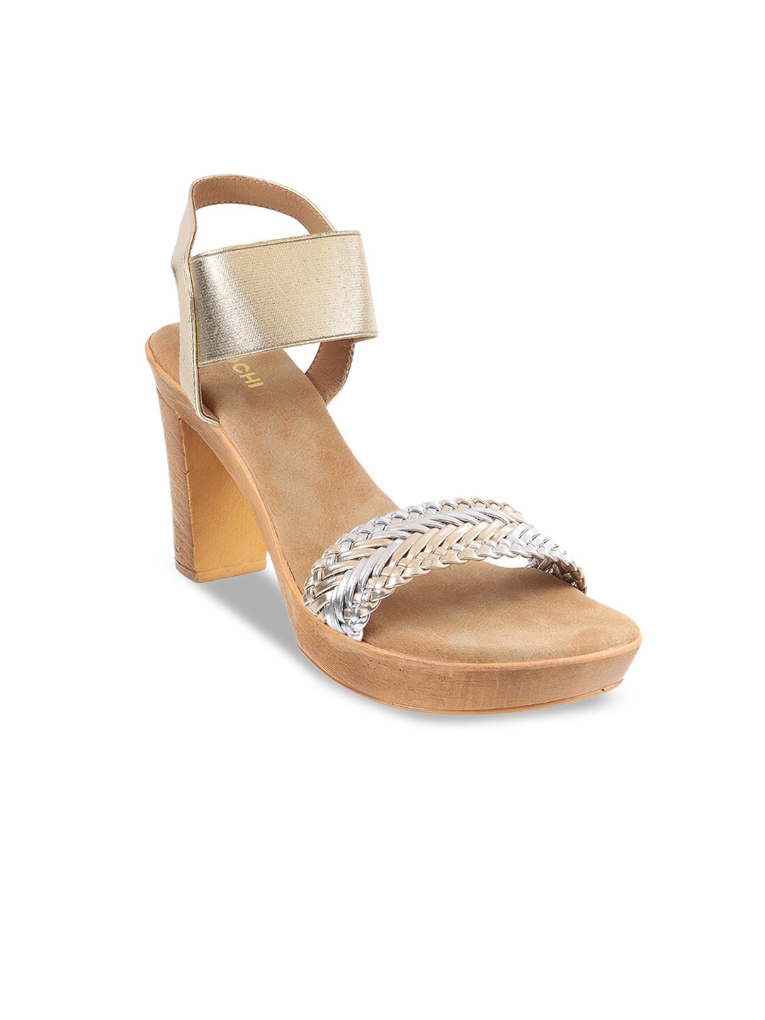 

Mochi Women Gold-Toned & Silver-Toned Platform Heels