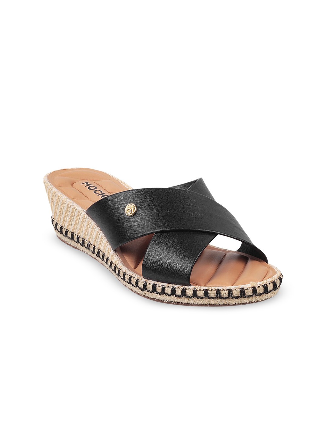 

Mochi Women Black & Beige Wedge Heels