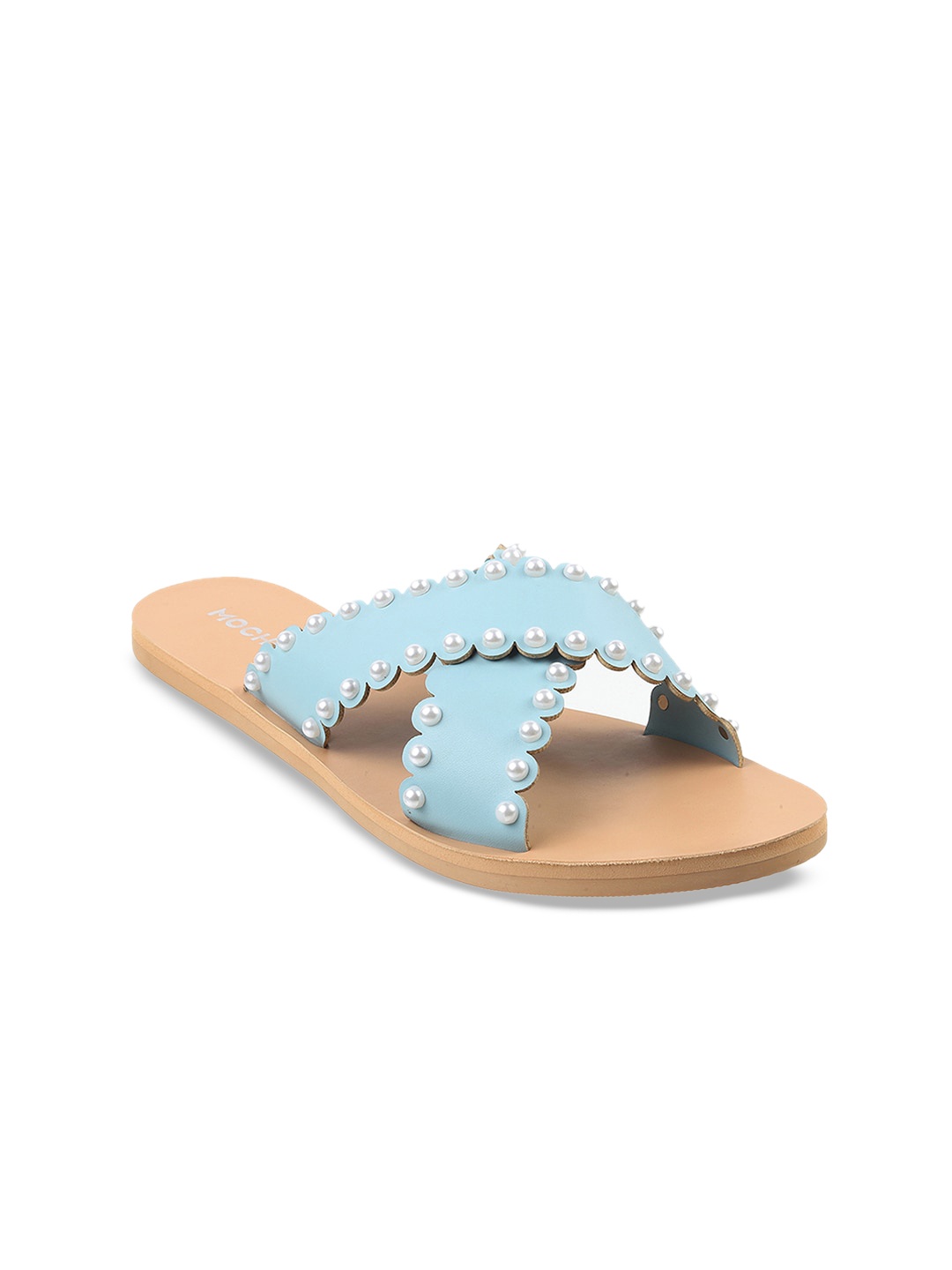 

Mochi Women Blue Open Toe Flats