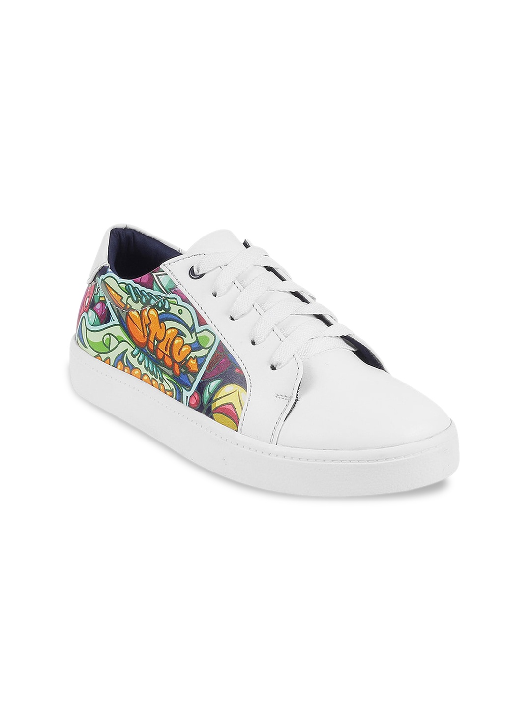 

Mochi Women White Printed Sneakers