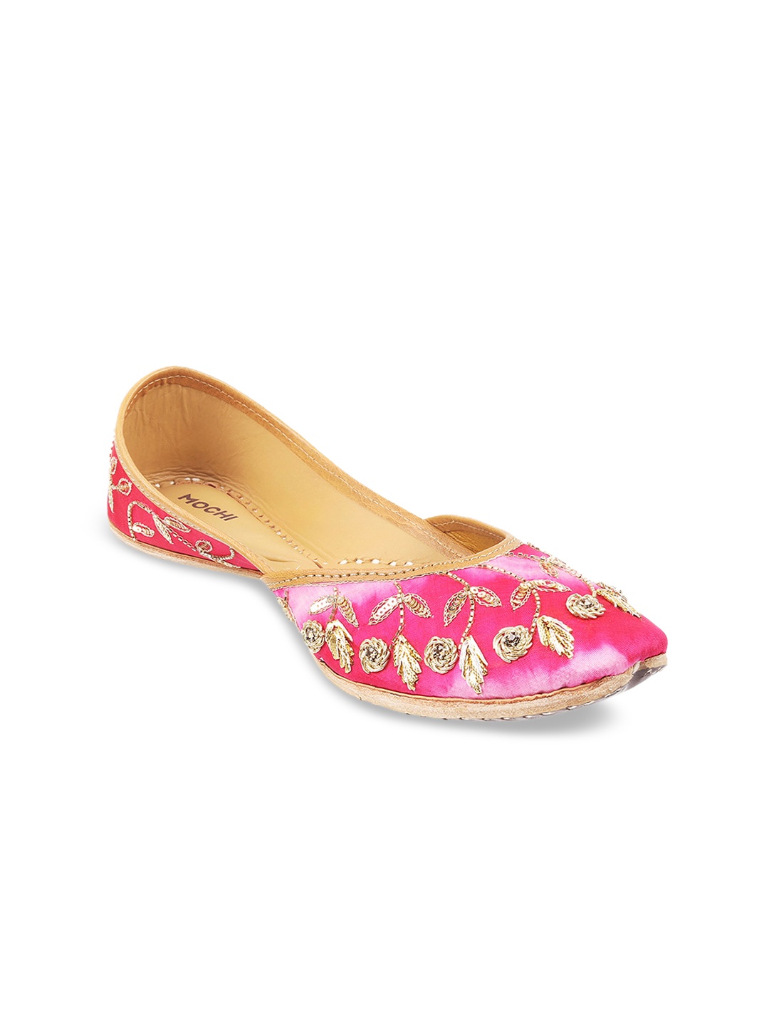 

Mochi Women Pink Embellished Ethnic Mojaris