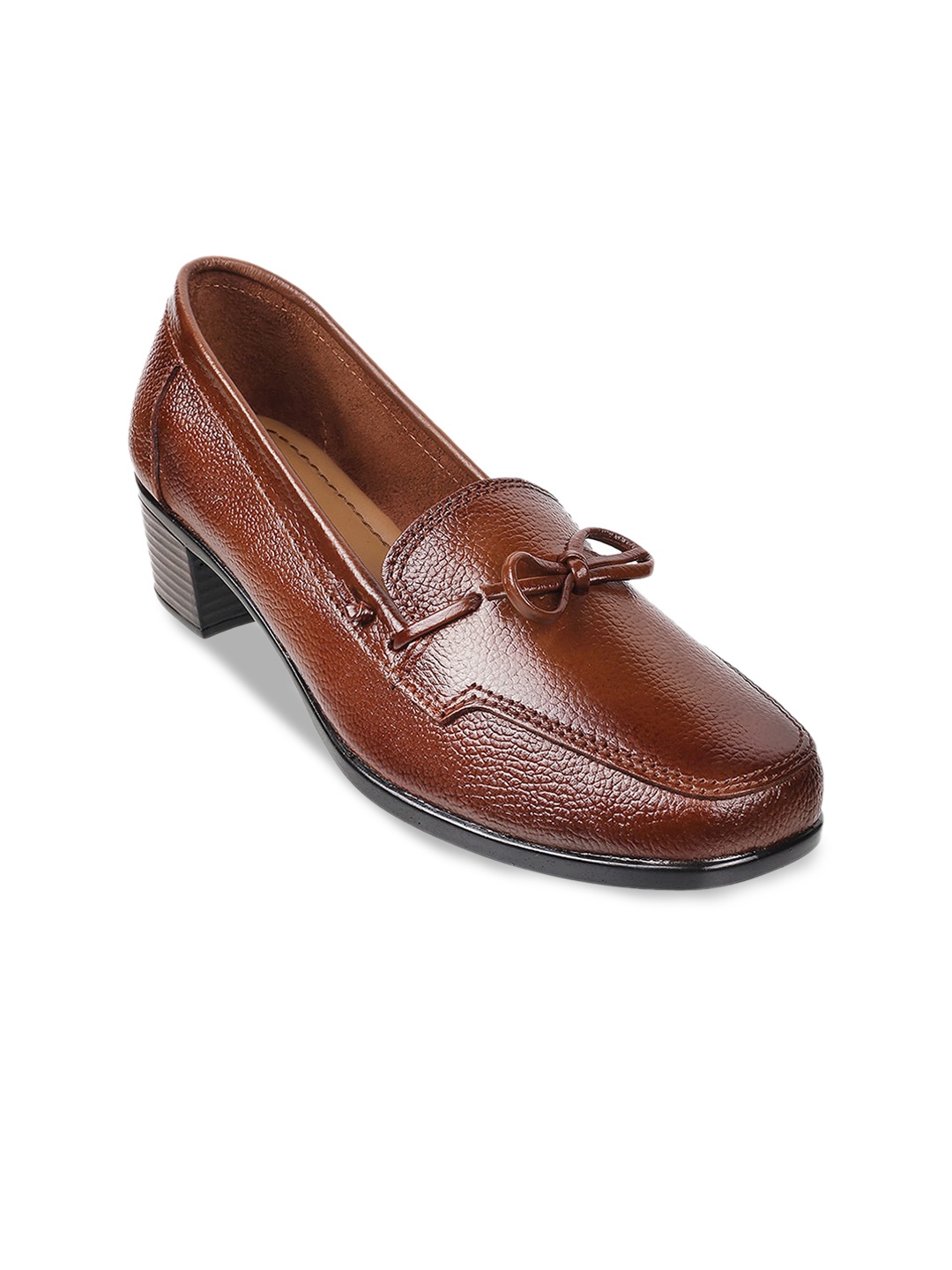 

Mochi Women Rust Block Pumps with Bow