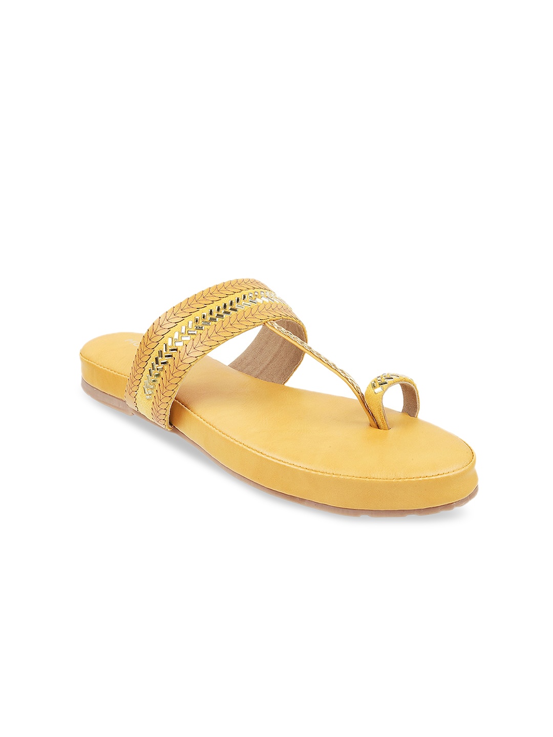

Mochi Women Yellow One Toe Flats