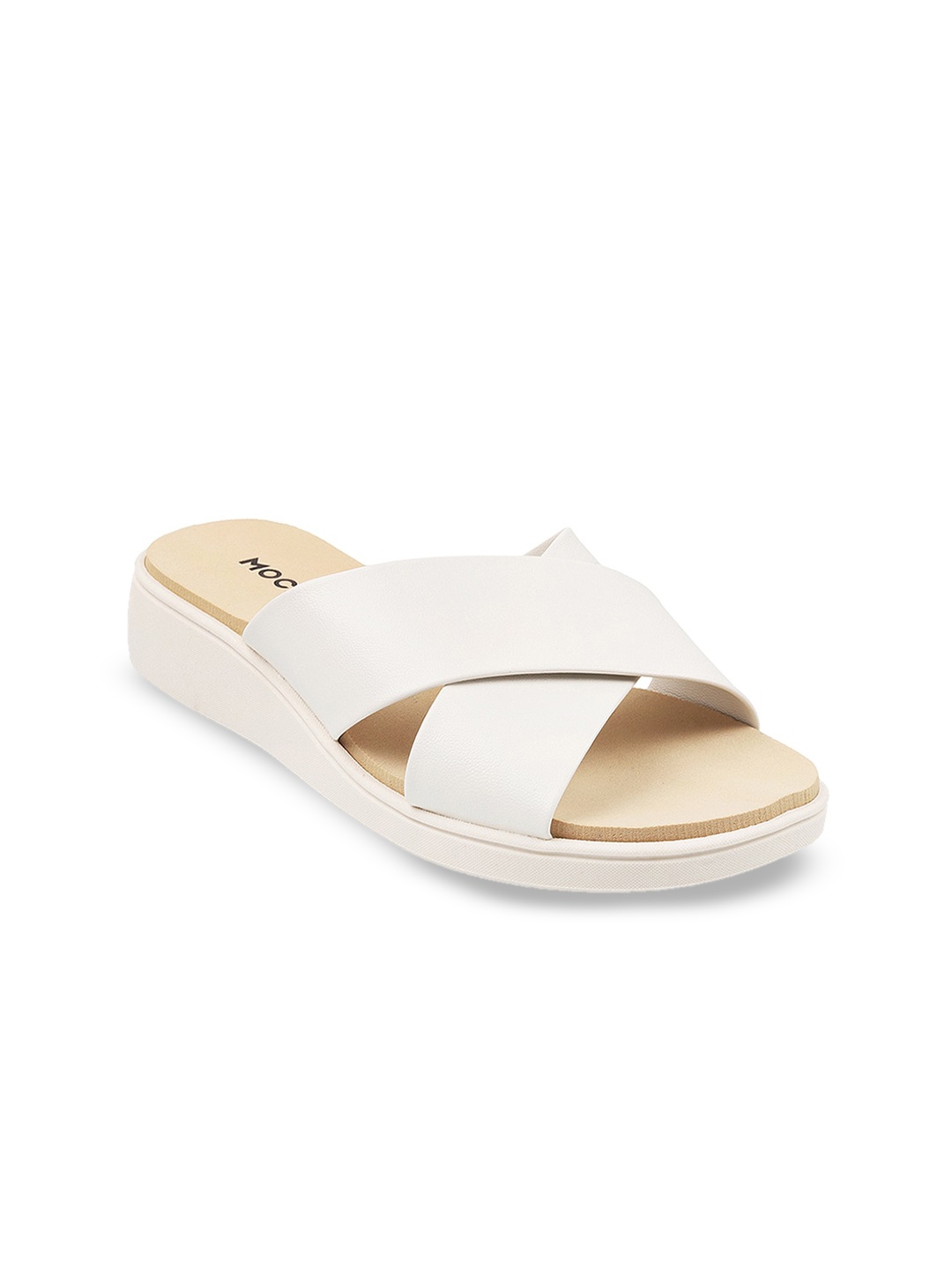 

Mochi Women Off White Open Toe Flats