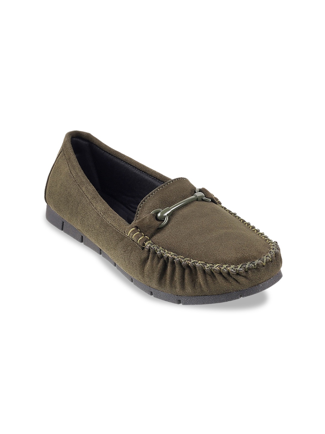 

Mochi Women Green Solid Loafers